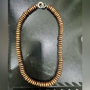 Smooth Antiqued Copper Brass Necklace - Short